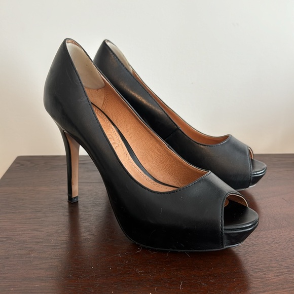 Aldo black peep toe stilettos - Picture 1 of 5